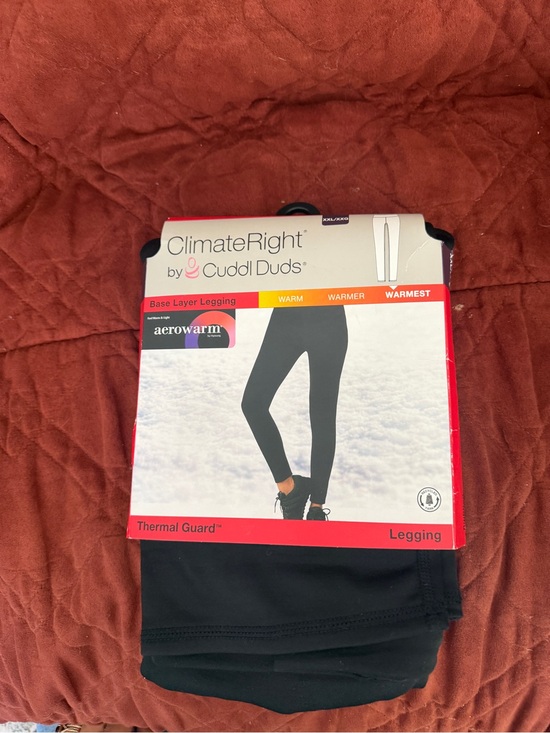 Cuddl Duds Pants - Cuddl Duds Black Thermal Guard Legging with Pocket